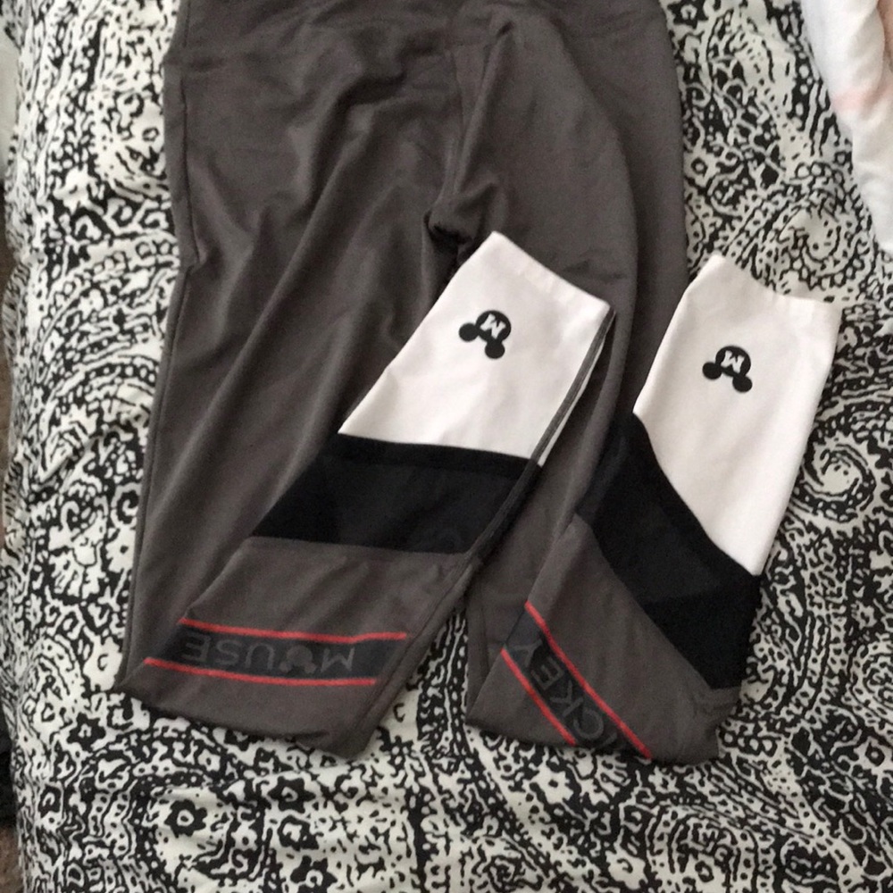 Mickey Mouse gray and white leggings
